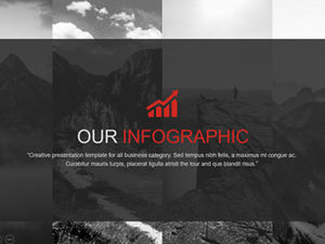 Szara układanka kreatywna okładka czerwony i czarny płaski układ graficzny Europejski i amerykański biznes raport z pracy szablon ppt