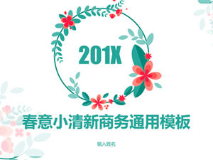 Culoare vector ghirlandă flori primăvară frumusețe mici proaspete raport de afaceri șablon ppt universal