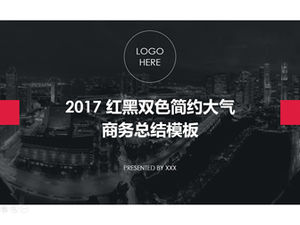 Czerwony i czarny prosty szablon podsumowania pracy biznesowej w atmosferze ppt