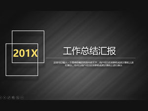 Textura escovada fundo preto suspensão design conciso relatório de trabalho de negócios modelo ppt