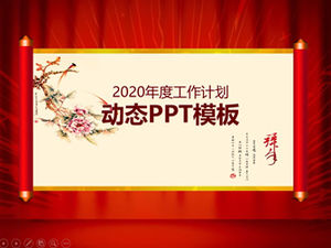 Dynamic scroll festive style annual work plan ppt template