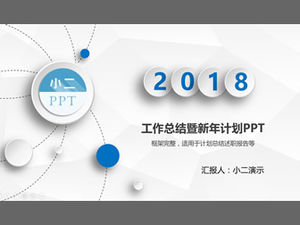 Elegante sfondo triangolo basso rotondo creativo micro modello tridimensionale riassunto del lavoro in stile ppt