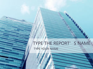 Culoare albastru și roșu de fundal înalt, aplatizat șablon ppt general de afaceri simplu