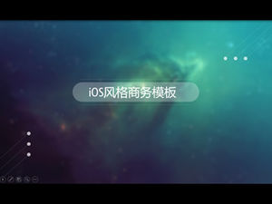 Template ppt laporan bisnis gaya iOS desain tembus cahaya