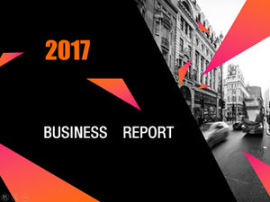 Fragmented triangle art creative classic black gray universal business ppt template