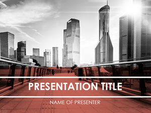 Cidade moderna imagem cinza fundo positivo multiplicando criativo modelo ppt de negócios de ponta