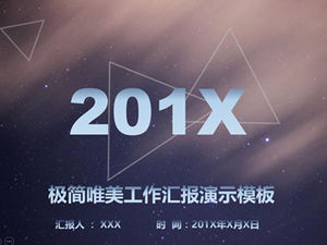 Trójkąt kreatywna strona przejścia okładki półprzezroczysty wykres gwiaździste niebo tło szablon ppt w stylu iOS