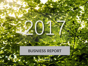 春の緑の活力さわやかでシンプルな作業レポートpptテンプレート