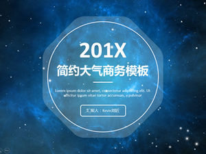 พื้นหลังท้องฟ้าเต็มไปด้วยดวงดาวสีฟ้าสวยงามโปร่งแสงสไตล์ iOS รายงานธุรกิจเทมเพลต ppt