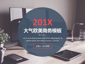 Geschäft graue und rote Farbe abgeflachte Atmosphäre europäische und amerikanische Art Geschäft ppt Vorlage