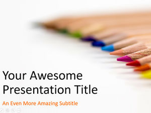 간단한 대기 색상 유럽과 미국 스타일의 다채로운 연필 테마 PPT 템플릿