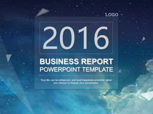 ภาพความรู้สึกทางเรขาคณิตสามเหลี่ยมพื้นหลังท้องฟ้าเต็มไปด้วยดวงดาว iOS ลมแบบไดนามิกสรุปงานแม่แบบ ppt