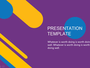 Orange blue purple fashion atmosphere flat style high-quality business work report ppt template