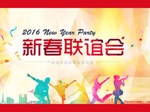 Modèle ppt de sororité de société festive dynamique énergique du nouvel an