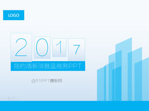 Plantilla ppt de negocios azul simple, fresca y elegante