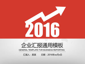 Aufwärtstrendpfeil kreative Abdeckung rot exquisite Arbeitsbericht ppt Vorlage