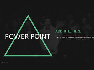 Modello ppt di rapporto di lavoro in stile europeo e americano minimalista di tipografia creativa grafica geometrica verde