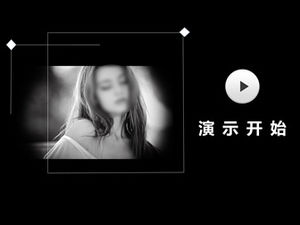 黒と白の灰色のシンプルなフラットビジネススタイルの仕事の概要pptテンプレート