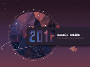 Linie de punct tridimensional net vânt cu față mică vânt frumoasă planetă șablon ppt