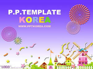 الألعاب النارية شرائط الملعب جو بهيج قالب الكرتون باور بوينت