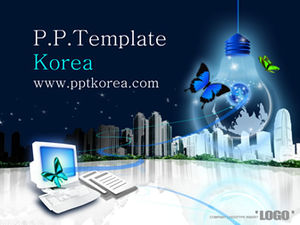 Szkło tekstura wykres komputer sieć elektroniczna niebieski szablon ppt technologii