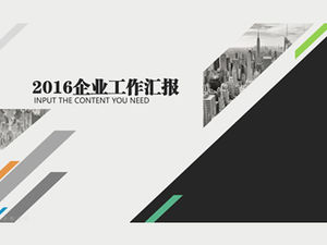 Geometrik grafik yaratıcı büyük resim düzeni kurumsal basit iş raporu özeti ppt şablonu