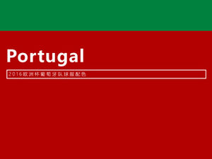 24 개국의 유럽 컵 유니폼을위한 간단한 컬러 매칭 PPT 템플릿