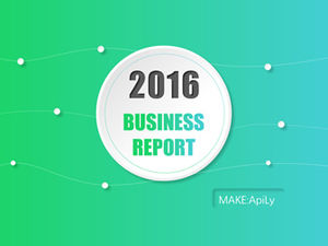 Fond cool dégradé bleu-vert brillant, atmosphère simple micro en trois dimensions, plusieurs ensembles de style de composition de contenu modèle ppt d'affaires exquis