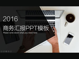 Prosty i elegancki szablon prezentacji raportu biznesowego ppt w stylu płaskiego, odpowiedni do analizy rynku produktów