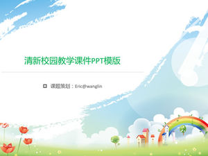 رائعة الكرتون سلسلة الحرم الجامعي التدريس باور بوينت قالب المناهج التعليمية