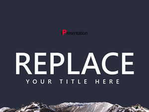 Plantilla ppt de negocio plano simple azul clásico de montaña de nieve