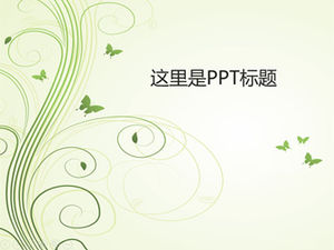 خط ناقل أربع أوراق البرسيم فراشة صغيرة الربيع الطازجة قالب PPT