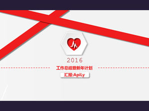 Bentuk geometris kreatif template laporan kerja bisnis mikro tiga dimensi merah dan putih yang indah