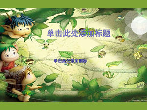 Kartun lucu pegas sajak ppt template hijau