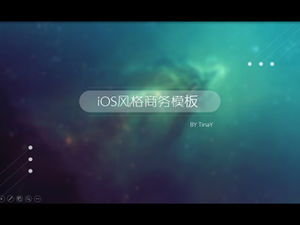 Piękny marzycielski mglisty gwiaździsty szablon biznes ppt w stylu ios