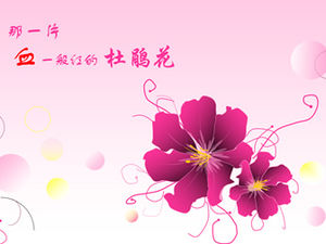 Modèle de ppt violet noble azalée de vecteur de dessin animé magnifique