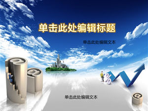 Pulau impian di bawah langit biru dan awan putih-template ppt bisnis biru cocok untuk analisis data