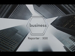 高層ビルを見上げる全体像の背景ヨーロッパとアメリカのスタイルのフラットビジネスpptテンプレート