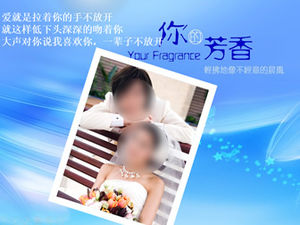 美しいロマンチックなカップルの結婚式のpptアルバムテンプレート