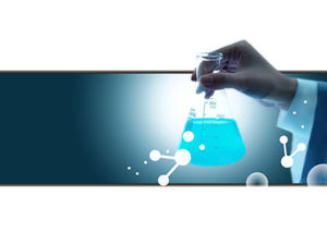 Kubek testowy odczynnik-niebieski i biały dopasowywanie kolorów chemia badania naukowe zastosowanie ppt ogólny szablon