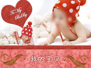 我的寶寶剪貼簿風格的兒童相冊ppt模板