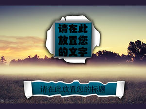 Ppt-Vorlage mit zerrissenem Papiereffekt im europäischen und amerikanischen Stil