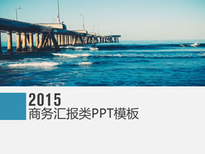 橋樑海蓋背景精美平底工作總結報告ppt模板