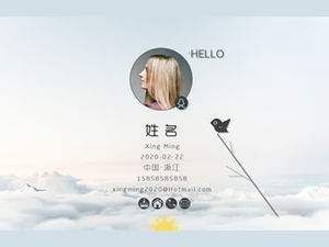 簡約大方高端個性簡歷簡歷ppt模板