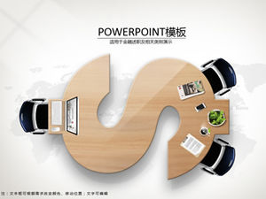 Dollaro carattere creativo scrivania-conciso ed elegante modello ppt del settore finanziario