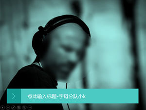 Modă atmosferă verde închis plat șablon ppt rafinat