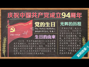 Ziua de naștere tablă tablă ziar desen animat șablon stil ppt proaspăt (inclusiv tutorial de producție)