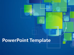 Templat ppt bisnis biru visi stereo persegi gradien