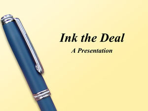 볼펜 근접 종이 주제 PPT 템플릿