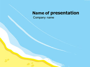 夏日海灘矢量PPT模板